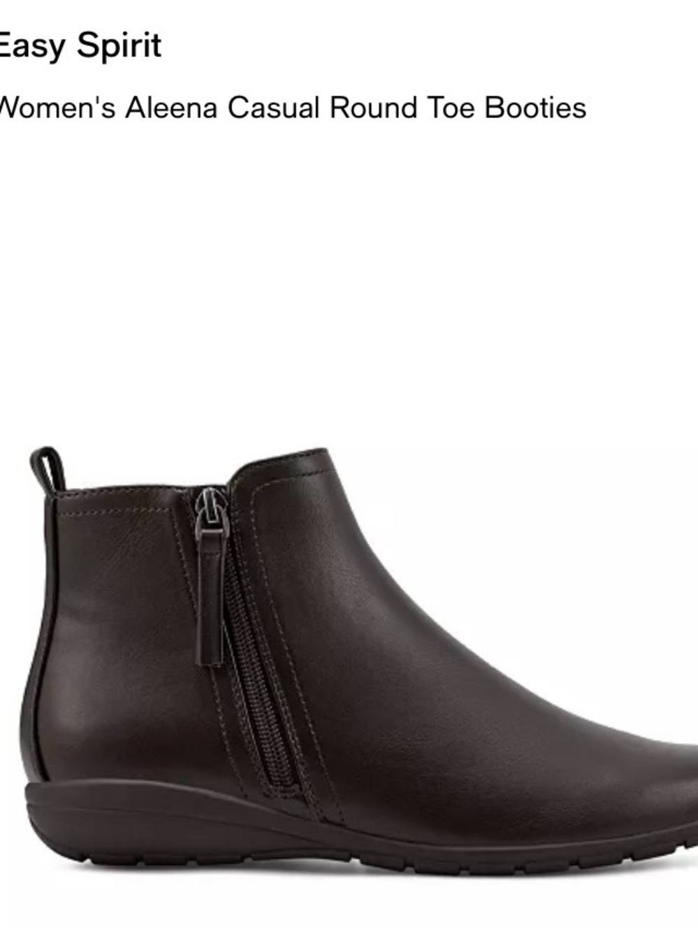 Easy Spirit Aleena Women's Dark Brown Leather Ankle Booties- New . Size 6.5
